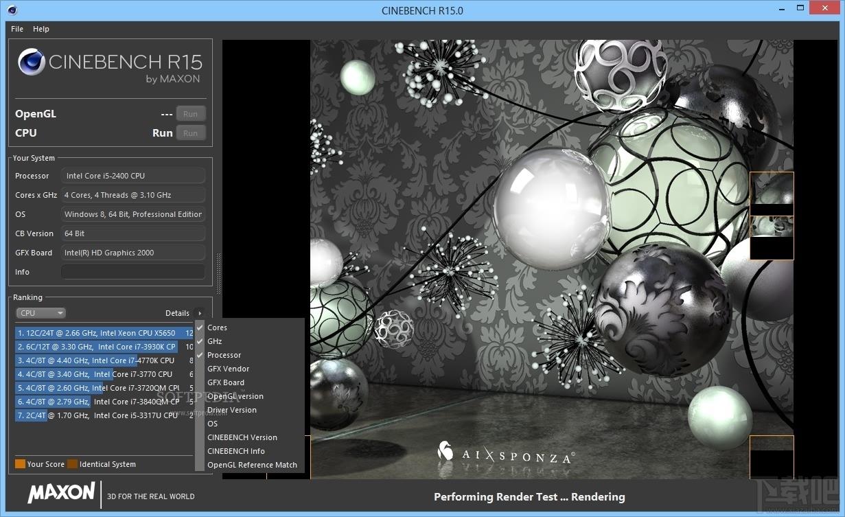 Cinebench,系统测试