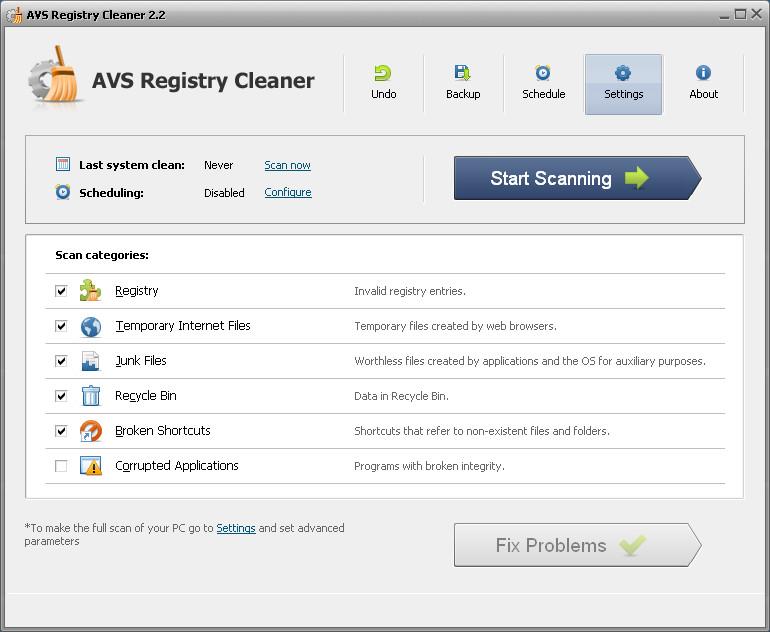 AVS Registry Cleaner,注册表清理